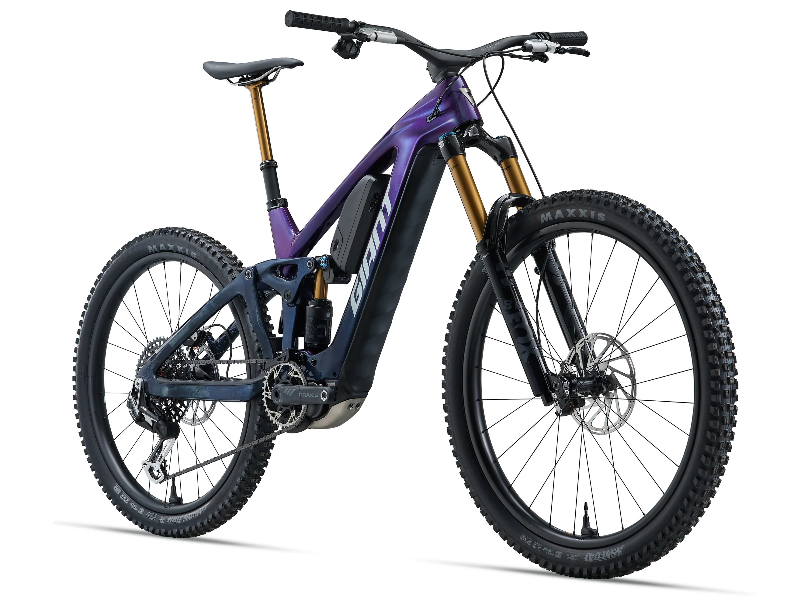 Giant Reign Advanced E+ 0 Mountain Bike - Purple Haze/Metallic Navy - Image 2