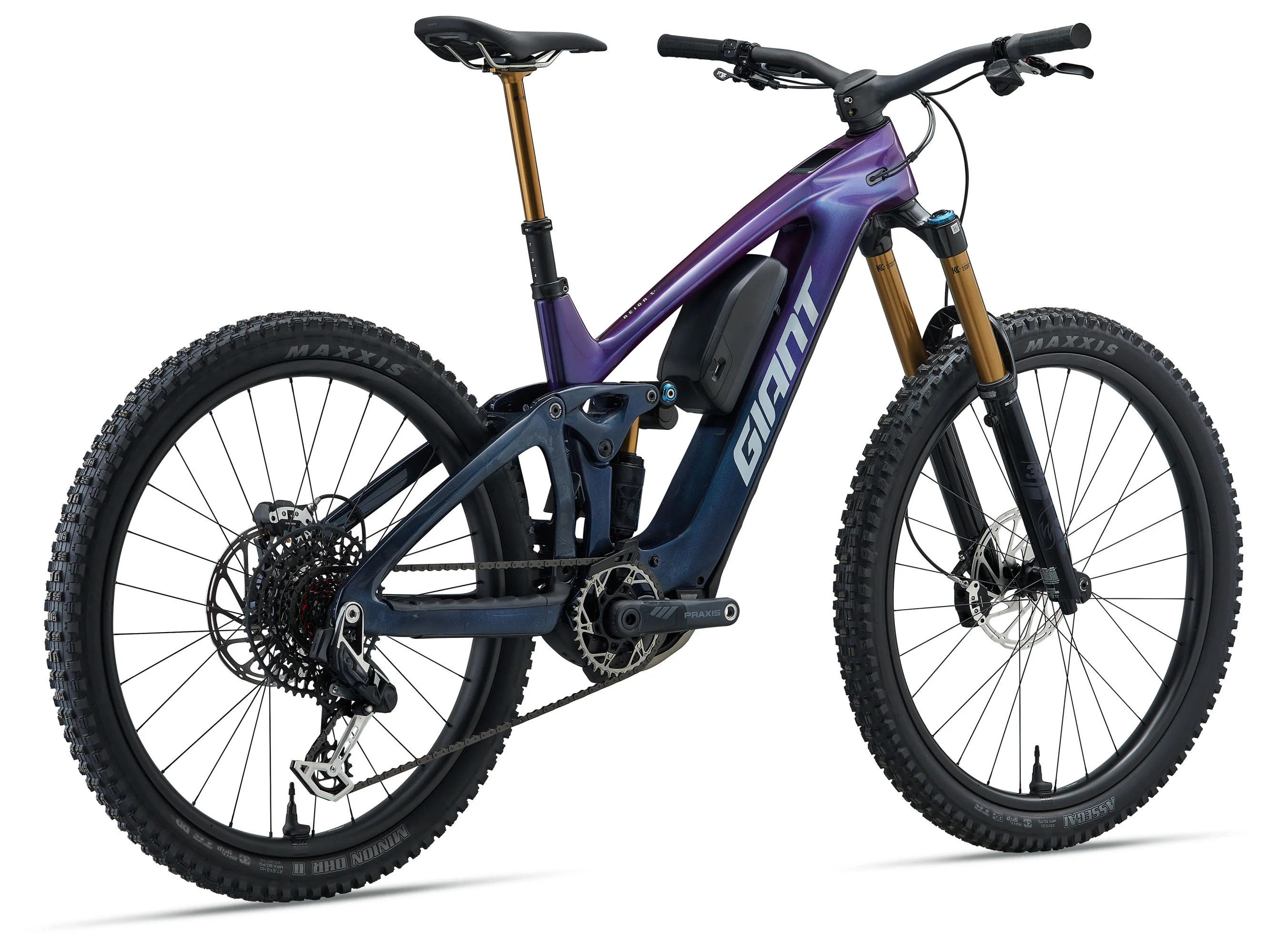 Giant Reign Advanced E+ 0 Mountain Bike - Purple Haze/Metallic Navy - Image 3