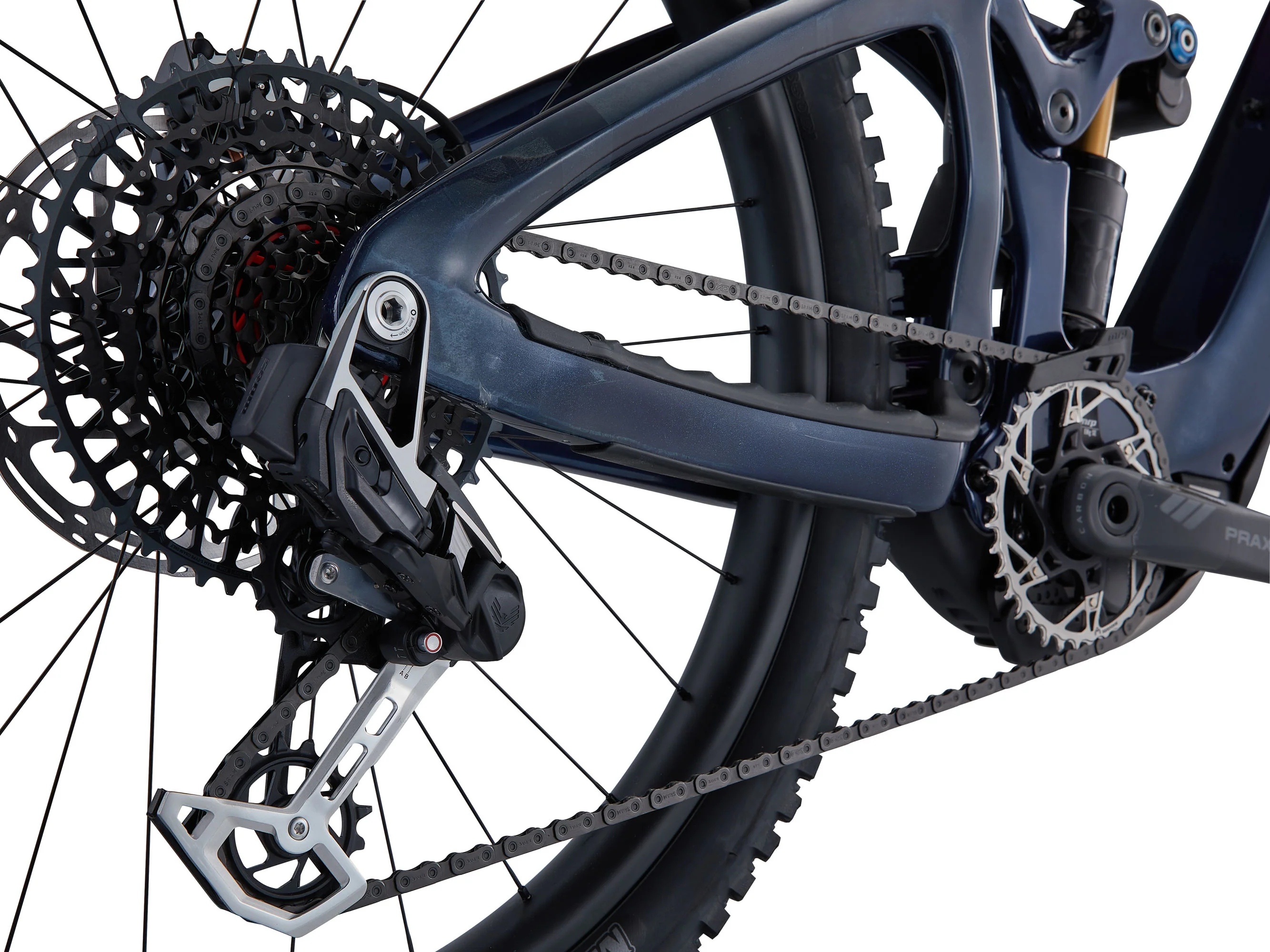 Giant Reign Advanced E+ 0 Mountain Bike - Purple Haze/Metallic Navy - Image 5